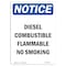Signmission OSHA Notice Sign, 5" Height, Diesel Combustible Flammable No Smoking Sign, Portrait OS-NS-D-35-V-10989 - alternate 1